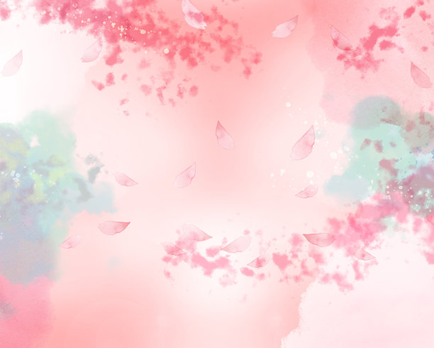 抽象水彩粉红色背景与粉红色花瓣图片下载