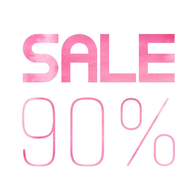 90%的销售额。粉红色水彩横幅。洋红色万岁。出售招牌。季节性出售。完美的水彩设计销售商店和广告横幅。图片下载