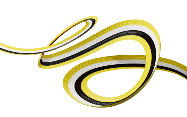 文莱国旗抽象彩带创意设计3d插图图片下载