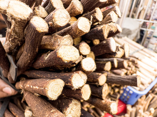 Miswak细枝特写，这是清洁牙齿的细枝，由Salvadora persica树制成图片下载