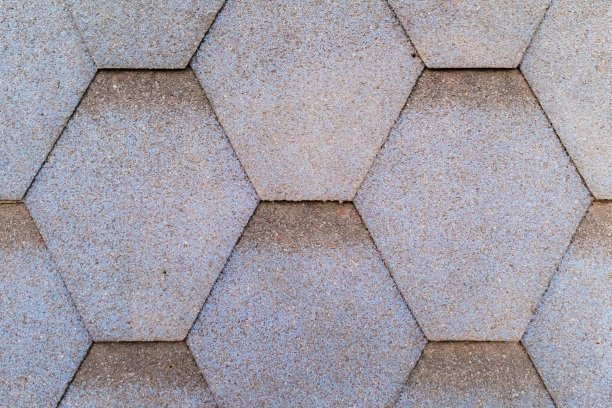 六边形屋顶瓦特写图片下载