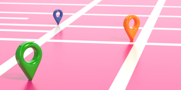 三种颜色的位置地图别针图标图片下载