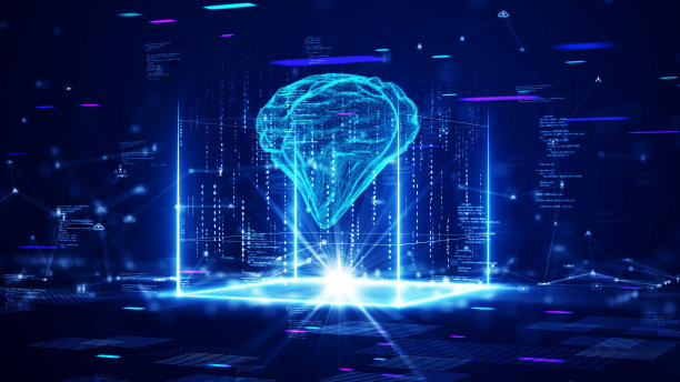 智能大脑概念或人工智能(AI)。摘要处理芯片计算机系统大数据分析。机器学习与未来网络技术创新的背景。三维渲染图片下载