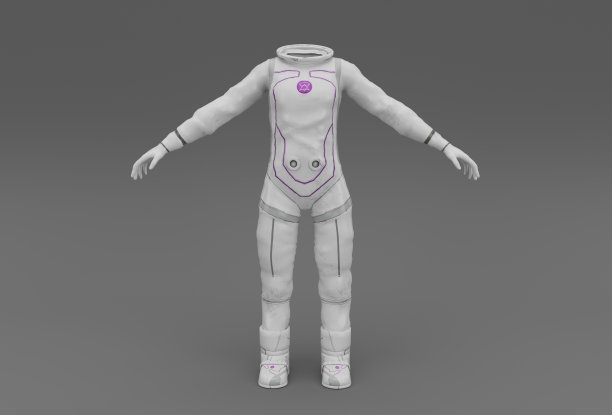 太空服最小的3d插图在白色背景。图片下载