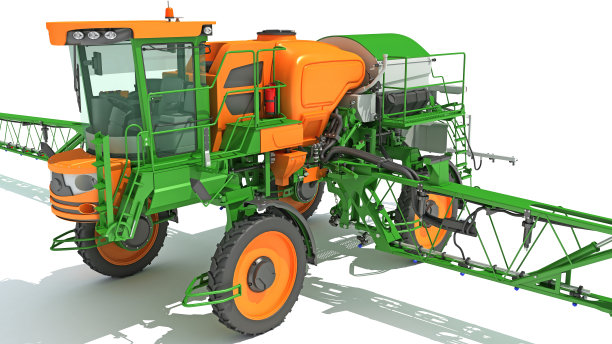 农场喷雾器在白色背景上的3D渲染图片下载