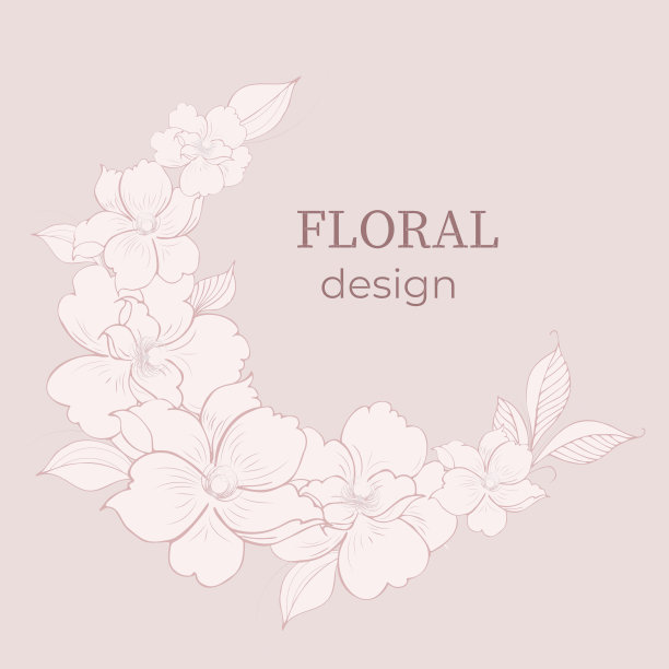 柔和的花卉背景从花枝和花蕾，插花。图片下载