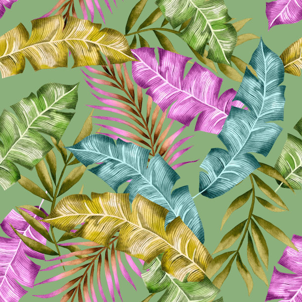 水彩叶子图案图片下载