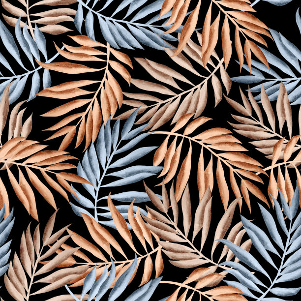 水彩叶子图案图片下载