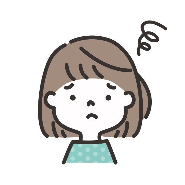 一个苦恼的女孩的插图图标图片下载