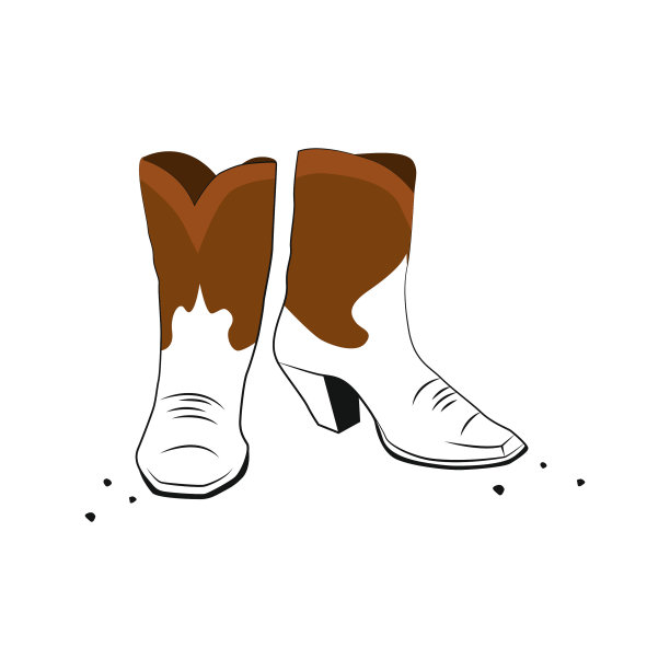 牛仔靴图标矢量设计。图片下载