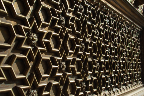 印度斋浦尔古建筑的详细雕刻图片下载