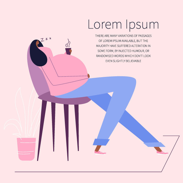 孕妇坐在椅子上睡觉。初为人母的妈妈经常感到不适、困倦和疲劳。怀孕有这些症状图片下载