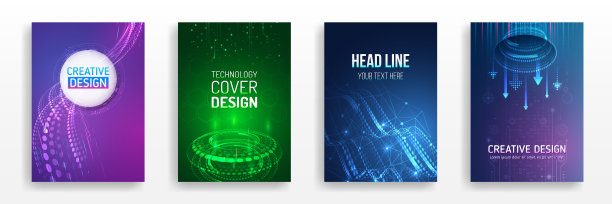 技术涵盖了公司文件。布局模板科学设计。宣传册，传单，书籍，年度报告。用于商业演示的蓝色高科技矢量插图。未来派的商业海报。图片下载
