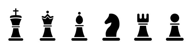 棋子图标。白底黑棋。矢量插图。图片下载