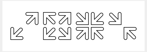 全屏图标最大最小素描矢量股票插图EPS 10图片下载