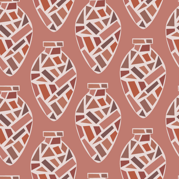 Kvevri无缝矢量模式。传统的格鲁吉亚大粘土容器Qvevri。图片下载