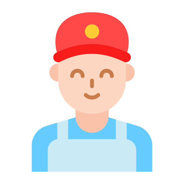 一个很好的设计图标的潮流风格的水管工，侍者的化身图片下载