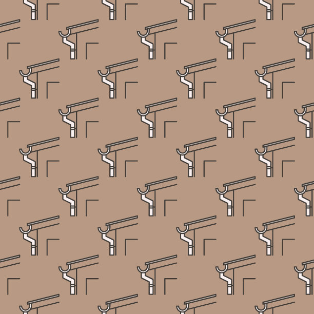 房屋屋顶天沟系统矢量彩色无缝模式图片下载