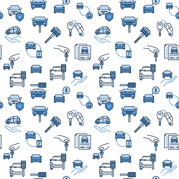 租车背景彩色无缝-租车矢量图案图片下载