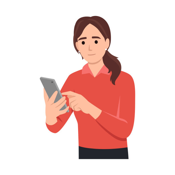 有手机的人。一个女人正在打电话。这个女孩手里拿着一个智能手机。矢量图像。图片下载