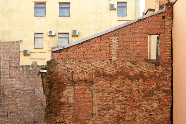 老红砖墙，横画图片下载