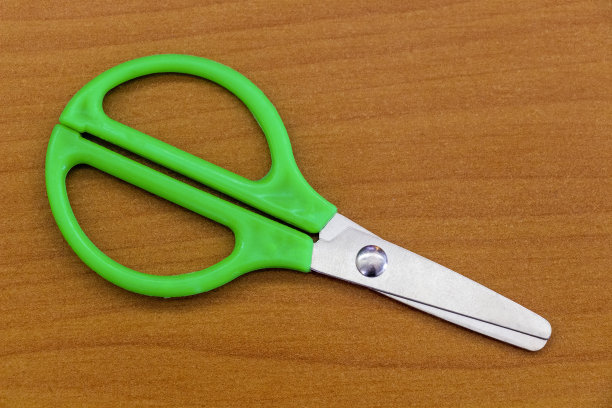 绿色文具剪刀图片下载