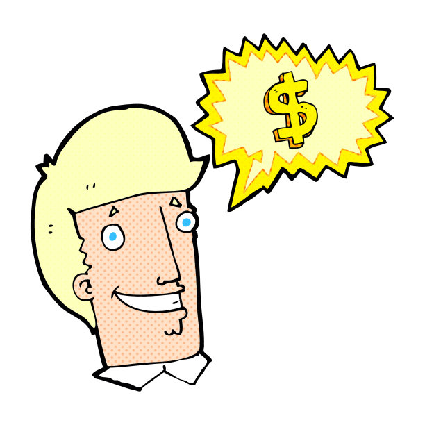 卡通推销员谈钱图片下载