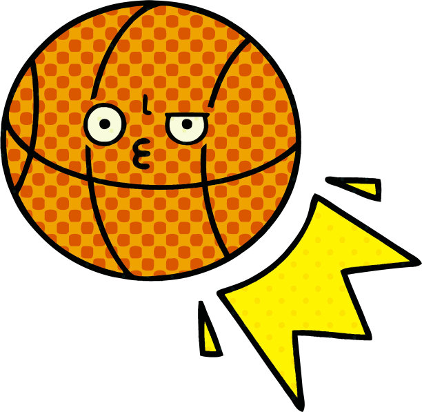 漫画书风格的卡通篮球图片下载