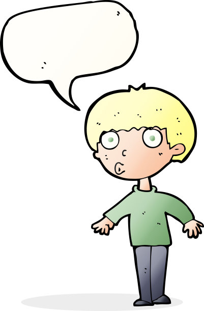 卡通用言语泡泡惊动了男孩图片下载