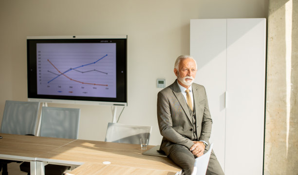 高级商人在办公室的会议室里图片下载