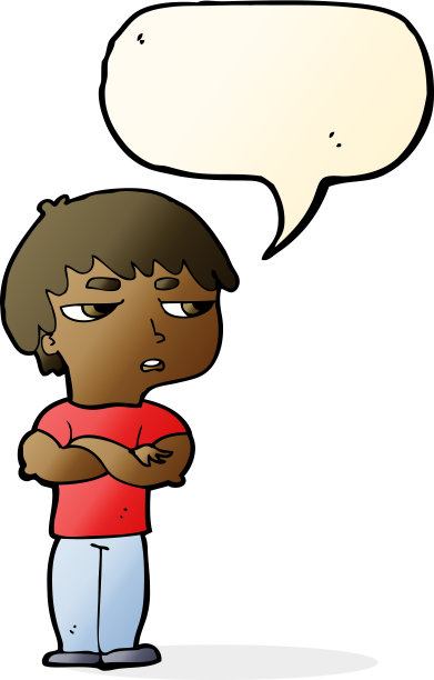 卡通惹恼了用言语泡泡的男孩图片下载