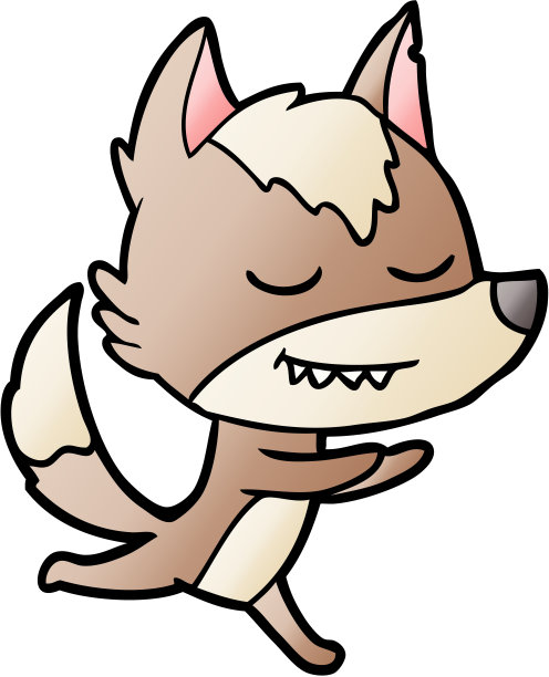 友好的卡通狼跑图片下载