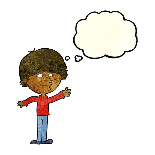有想法泡泡的卡通焦虑男人图片下载