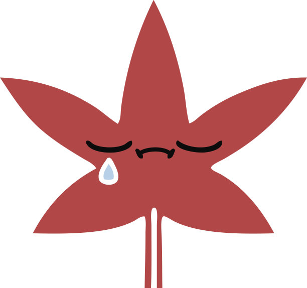 平面色彩复古卡通的一片秋叶图片下载