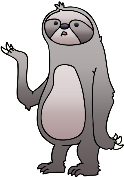 渐变阴影古怪的卡通树懒图片下载