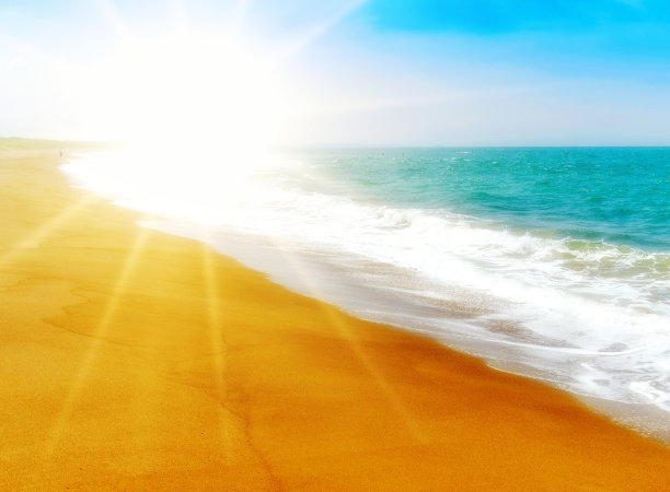 这是一个安静而平静的沙滩图片下载