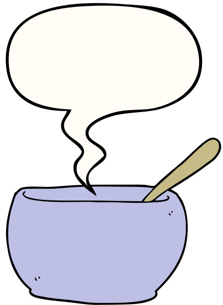 带有语音泡泡的卡通汤碗图片下载