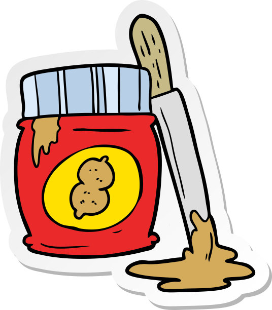 卡通花生酱贴纸图片下载