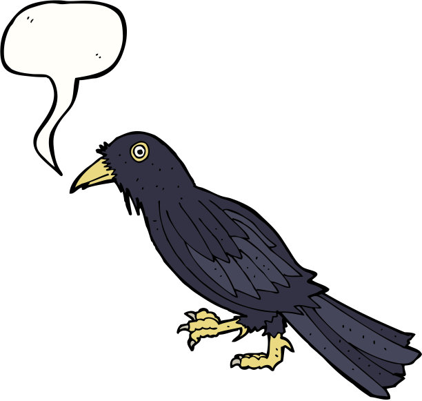 卡通乌鸦说话泡泡图片下载
