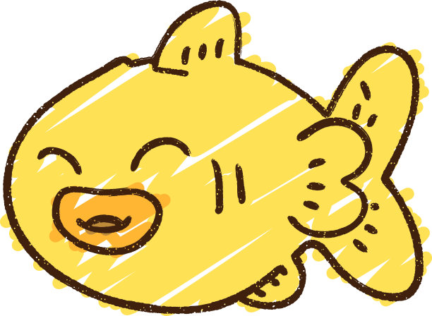 金鱼粉笔画图片下载