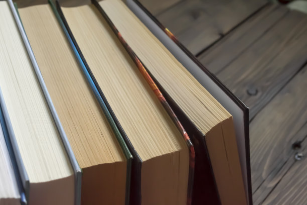 德莱尔桌子上的一堆书。商业和培训——为学生准备的书籍。许多书放在一起。这些书彼此挨得很近。图片下载