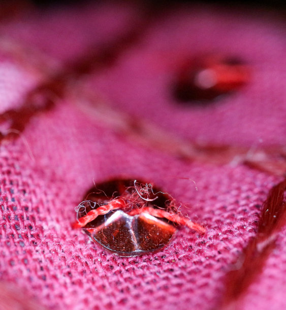 纺织品上的一个按钮的特写图片下载