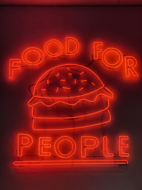 食物是人们的霓虹灯图片下载
