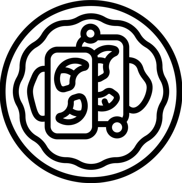 早餐春卷图标勾勒美食图片下载