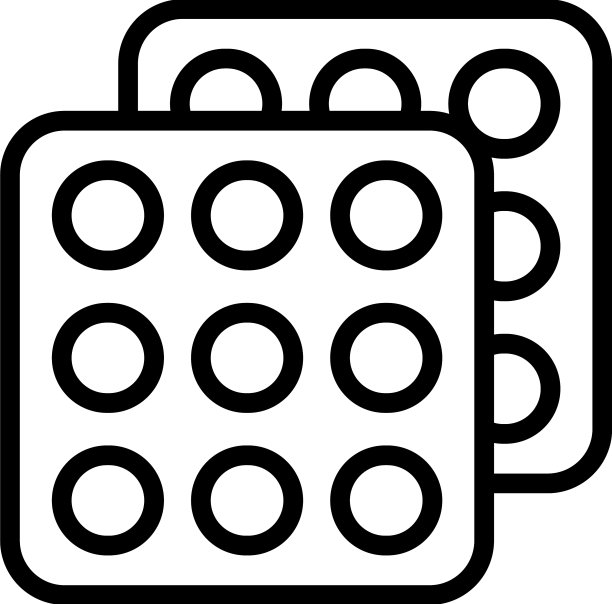华夫饼图标轮廓方形薄饼图片下载