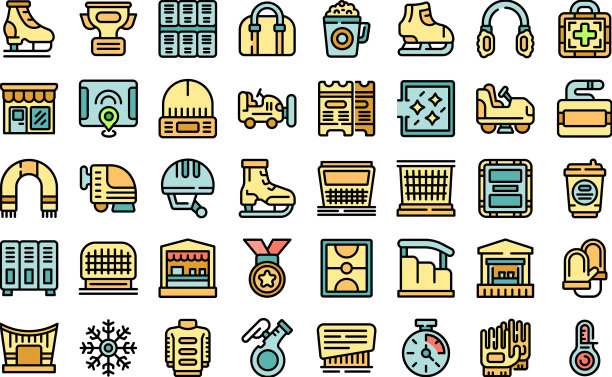 冰场图标设置颜色平坦图片下载