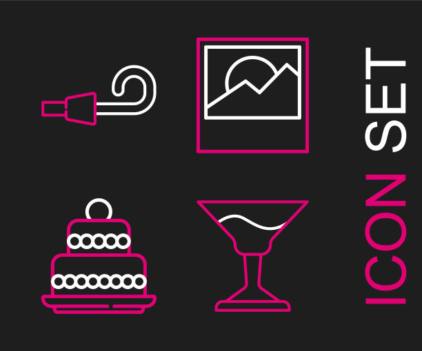 套装鸡尾酒蛋糕照片和生日派对图片下载