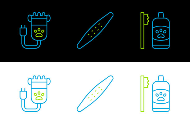 为宠物设置牙齿卫生线理发器和图片下载