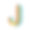 橘蓝色薄金属字体字母J 3D图片下载