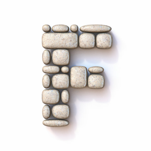 Pebble字体字母F 3D图片下载